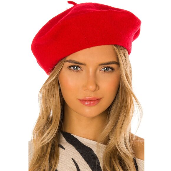 LACK OF COLOR 100% Wool Beret Red‎ - Picture 1 of 6